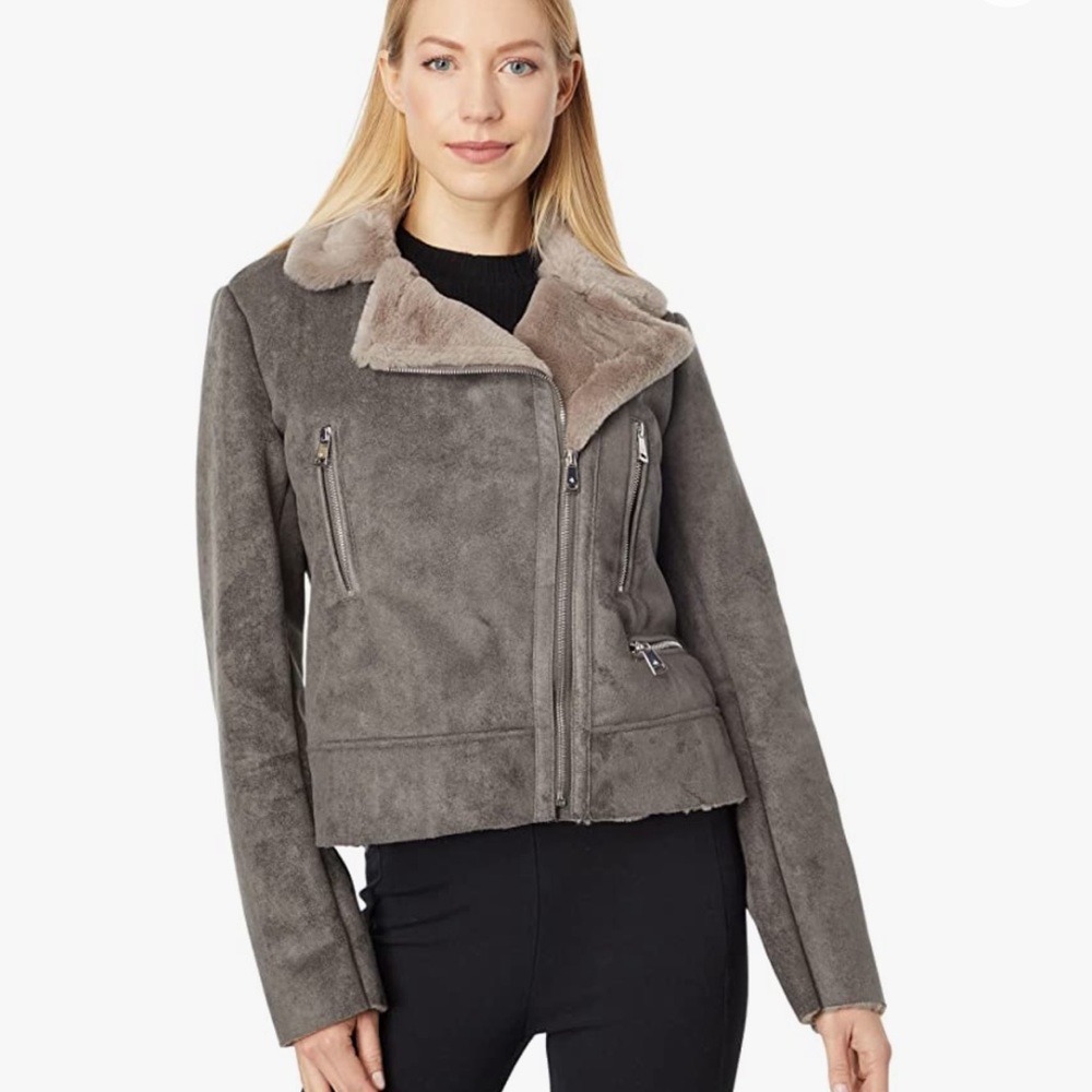 LAUREN RALPH LAUREN Faux Shearling Moto Jacket